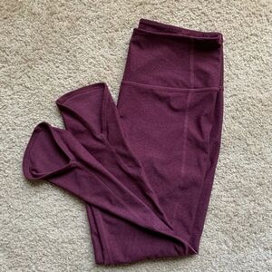 Zella Wine Crop Leggings with Tulip Hem